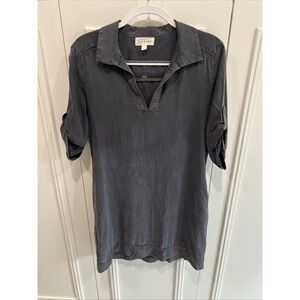 Cloth & Stone Dark Gray Tencel Shift Dress Size Small Minimalist Western READ